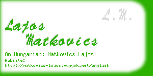lajos matkovics business card